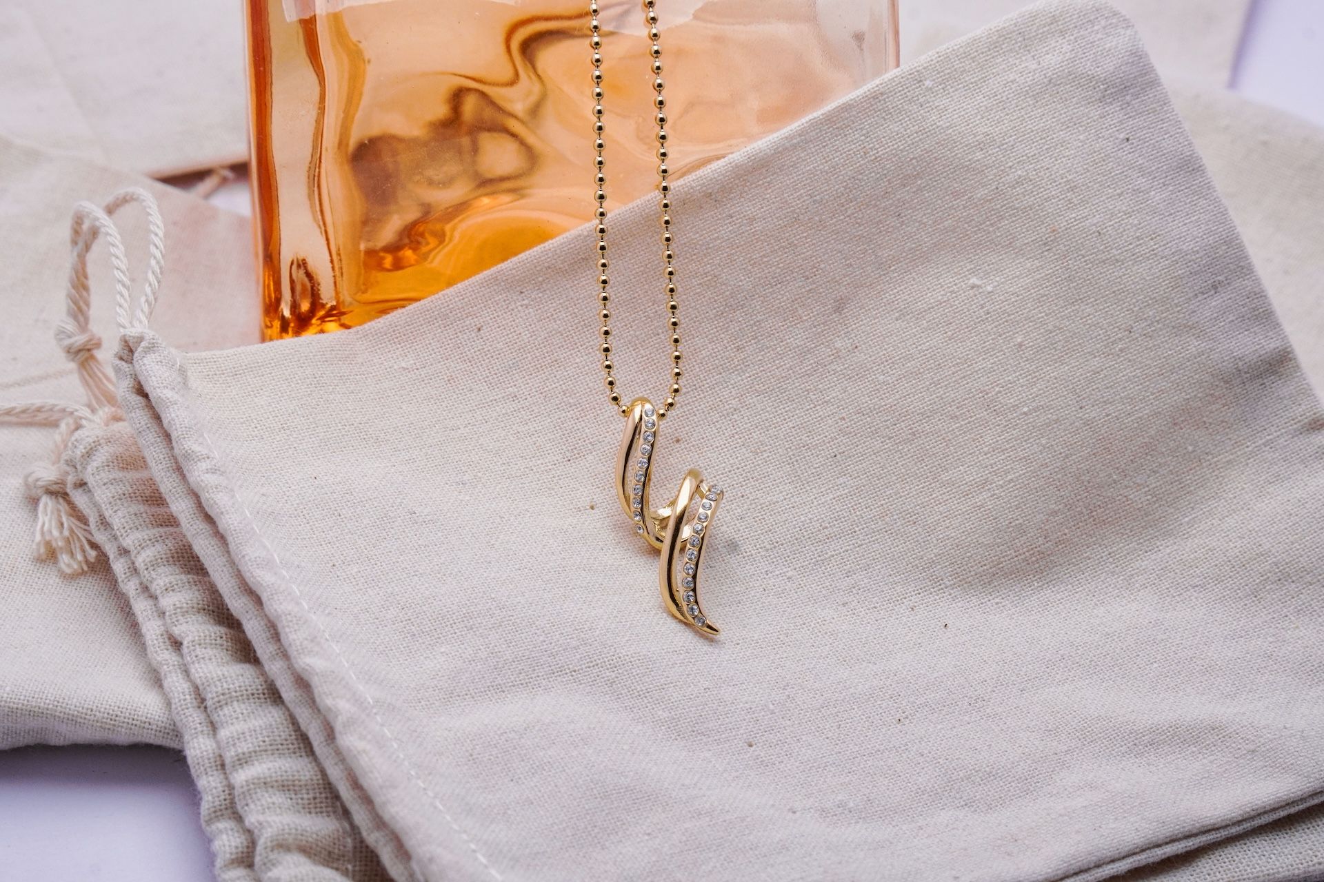 Crystal Twist Drop Necklace