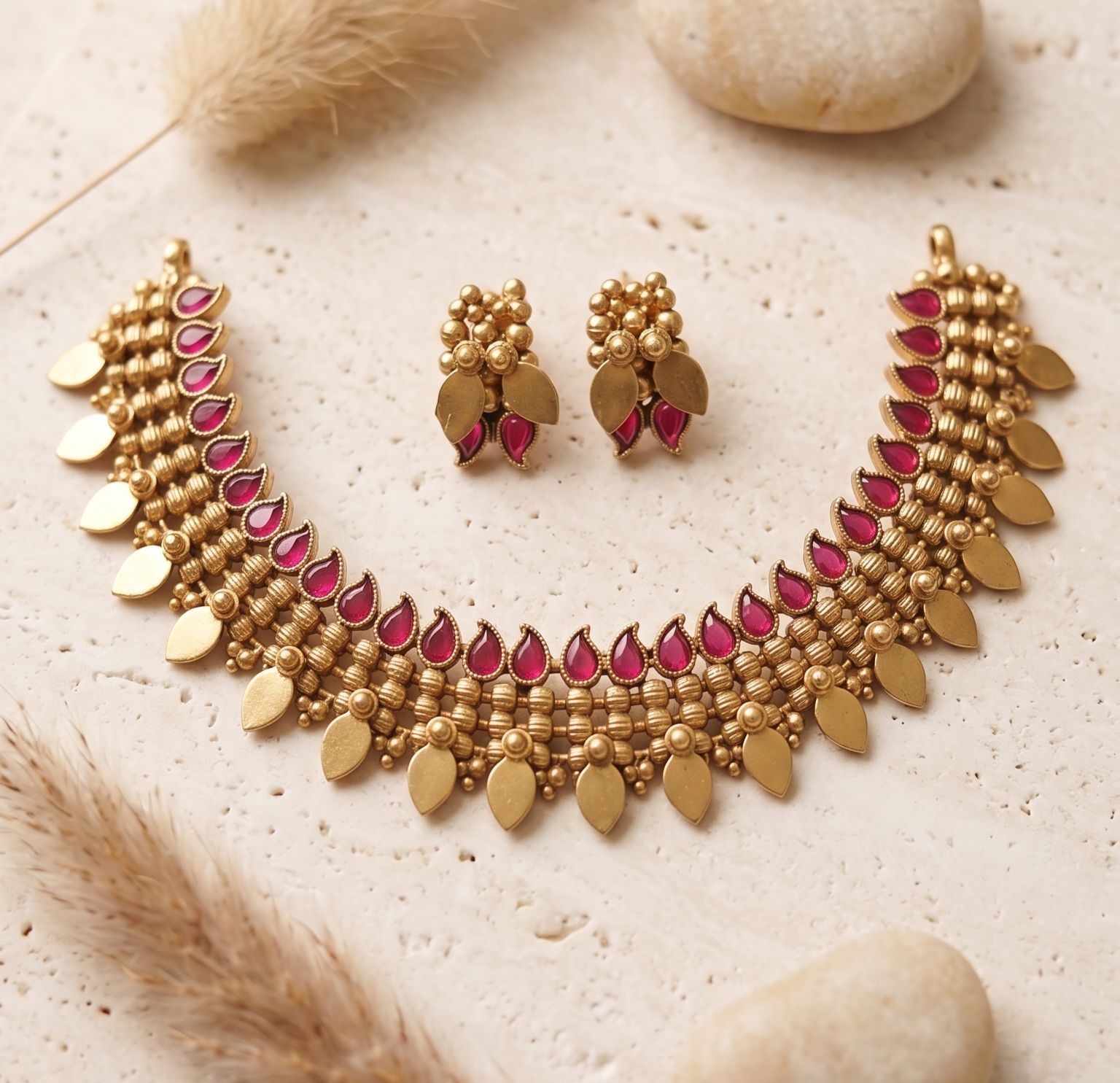 Ruby Kemp Elakkathali Choker Set