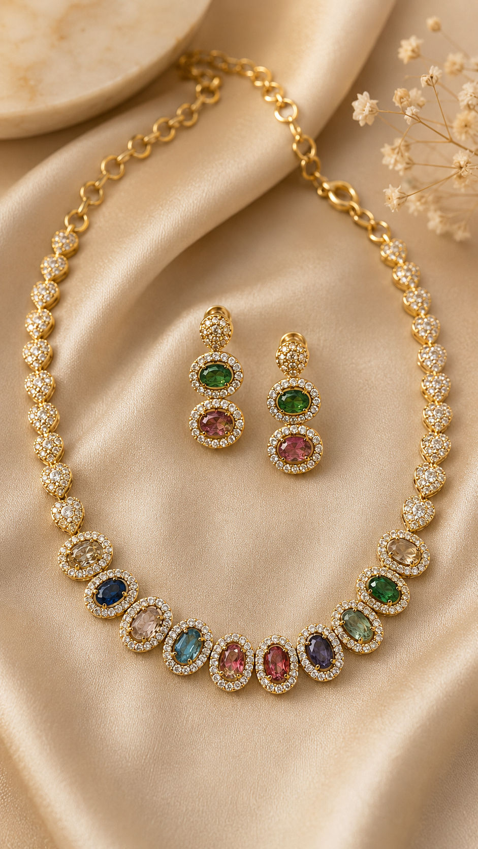 Aurelia Multicolor Crystal Necklace Set