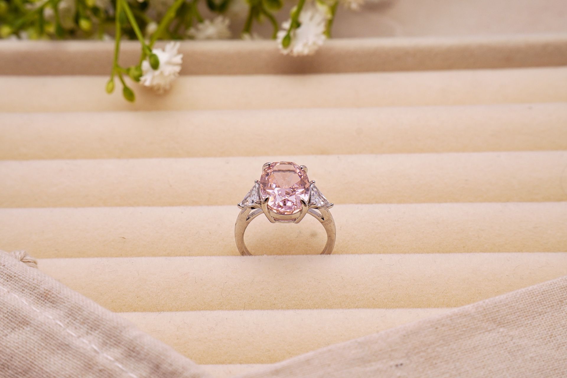 Blush Oval Trilogy Ring
