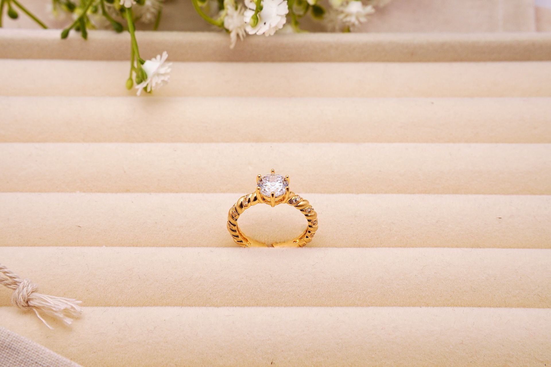 Twisted Band Solitaire Ring