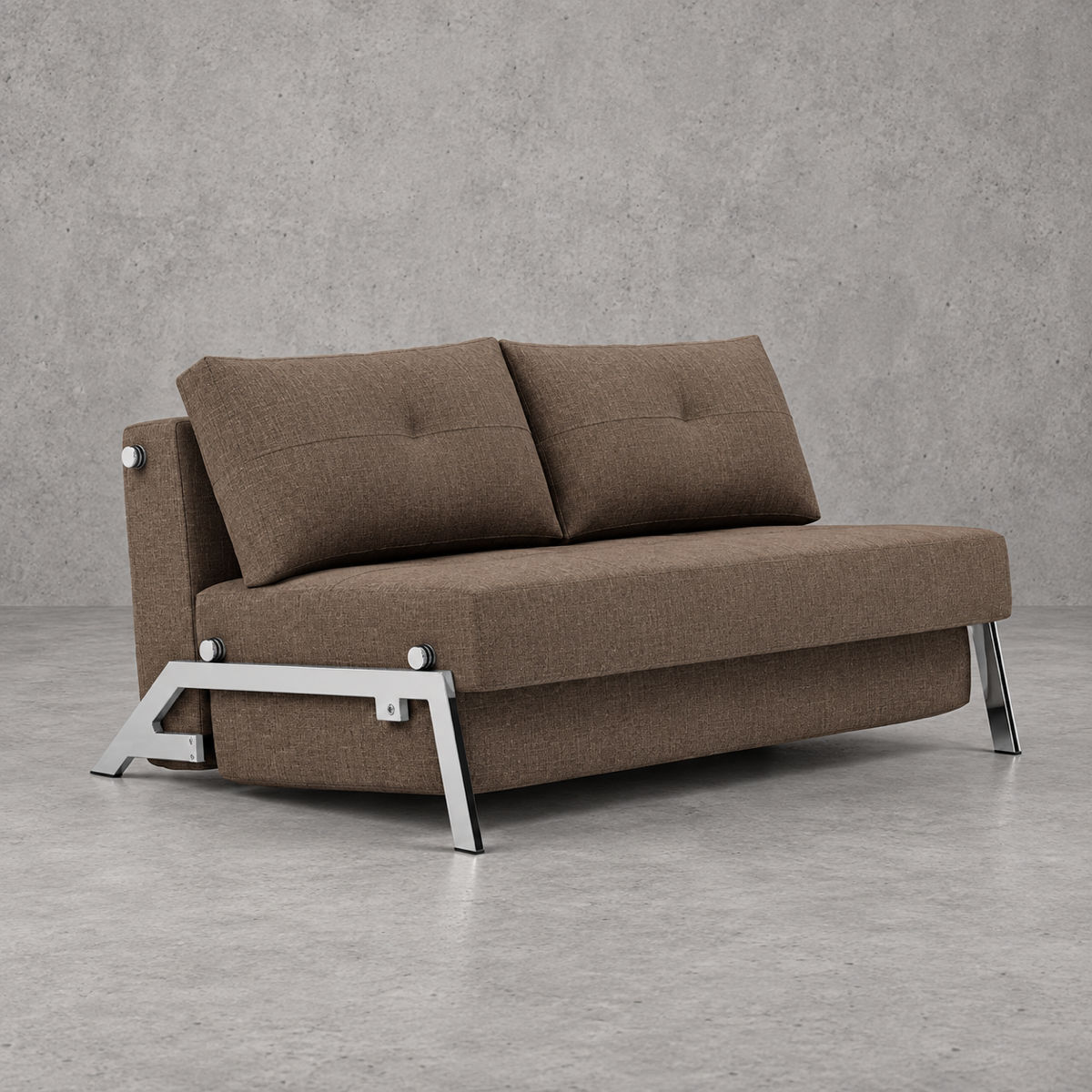 Cubed Sleeper Sofa with Chrome Legs