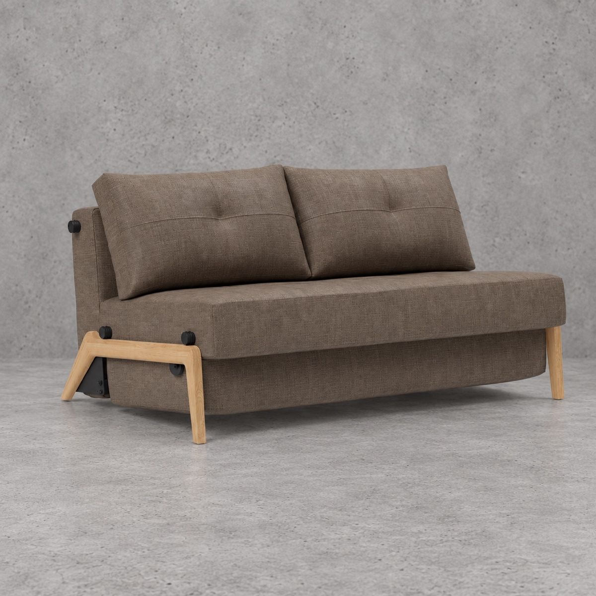 Cubed Sleeper Sofa with Wood Legs