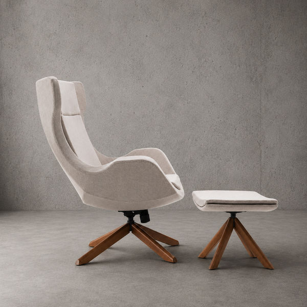 Naos Fabric Recliner & Foot Stool Set
