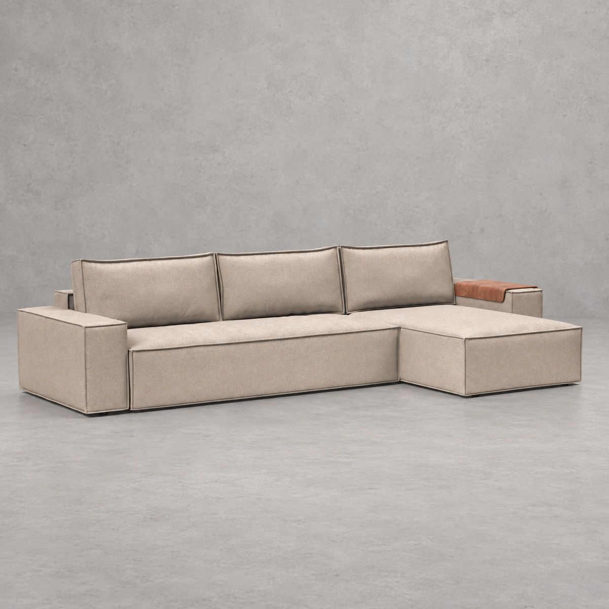 Newilla Sleeper Sofa Chaise with Wide Arms