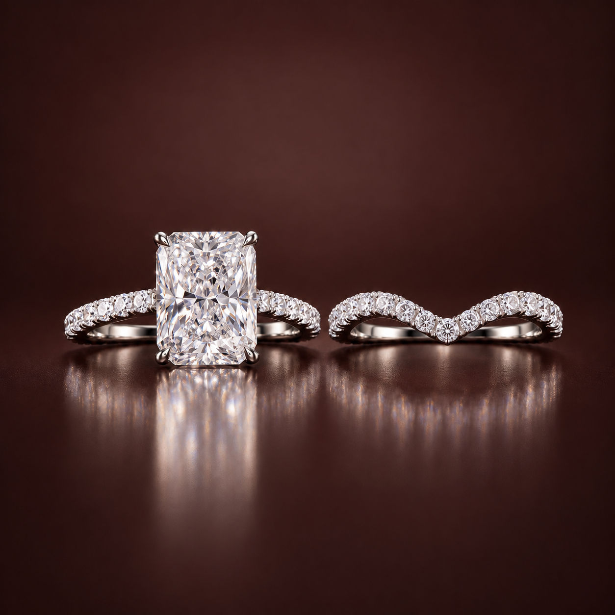Lunar Radiance moissanite engagement ring