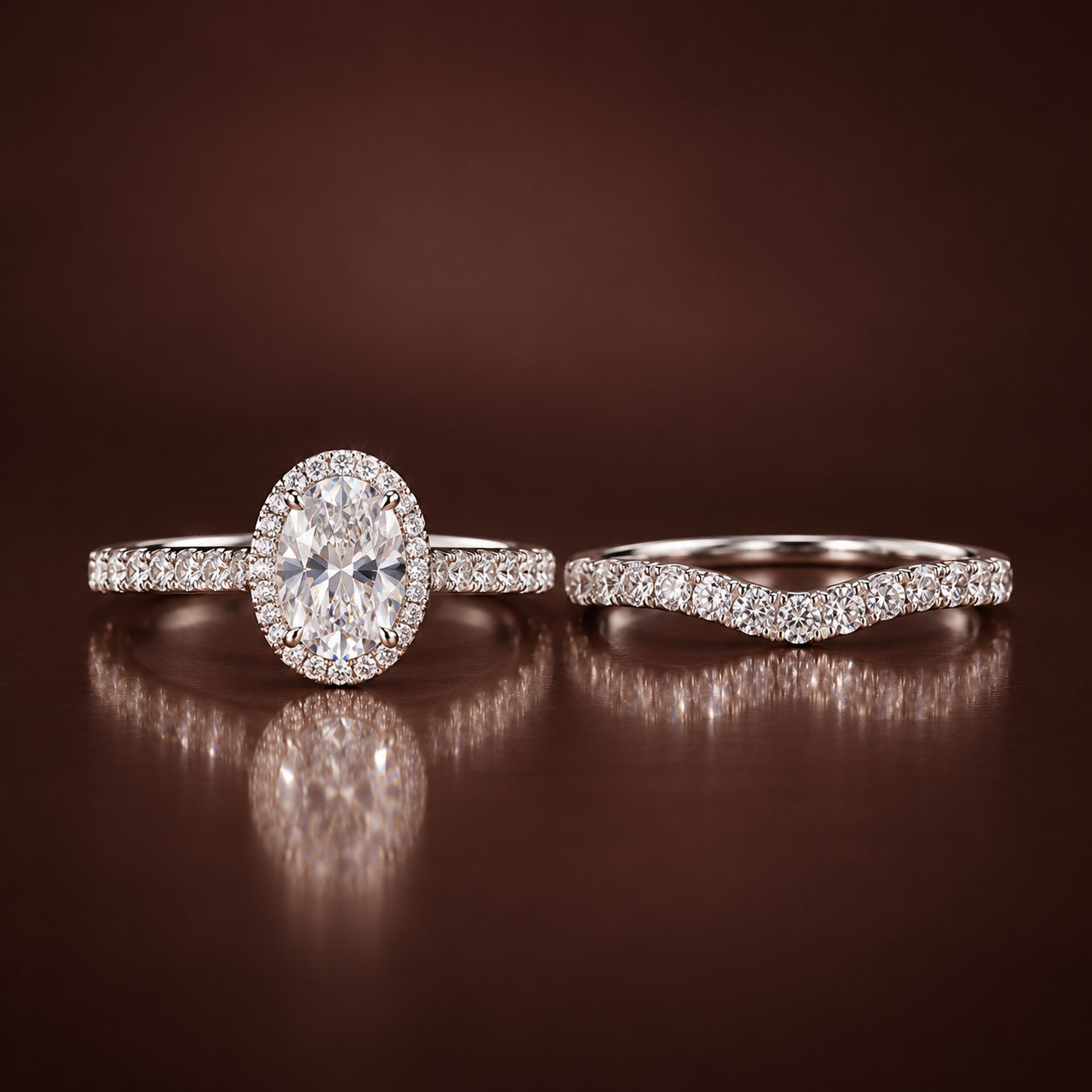 Lunar Etoile moissanite engagement ring