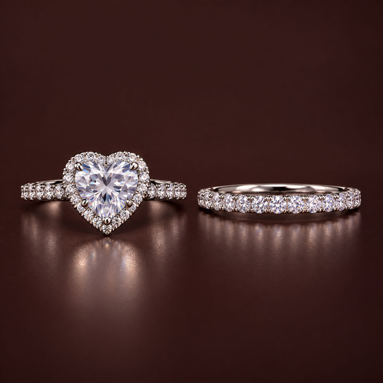 Celestial Kiss moissanite engagement ring