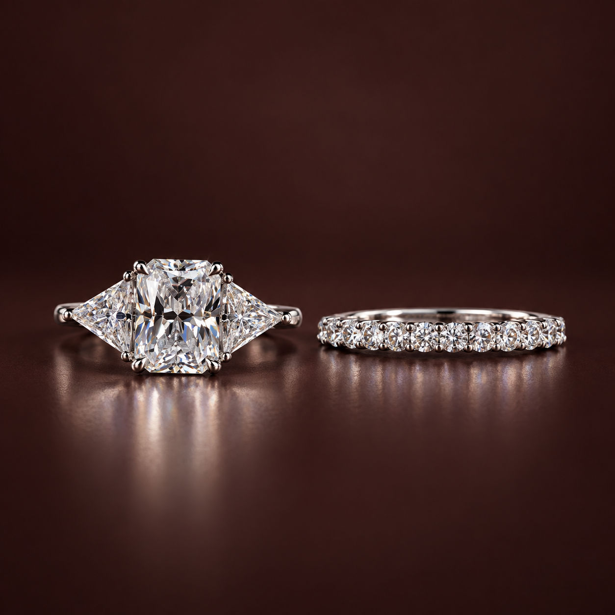 Elysian Crown moissanite engagement ring