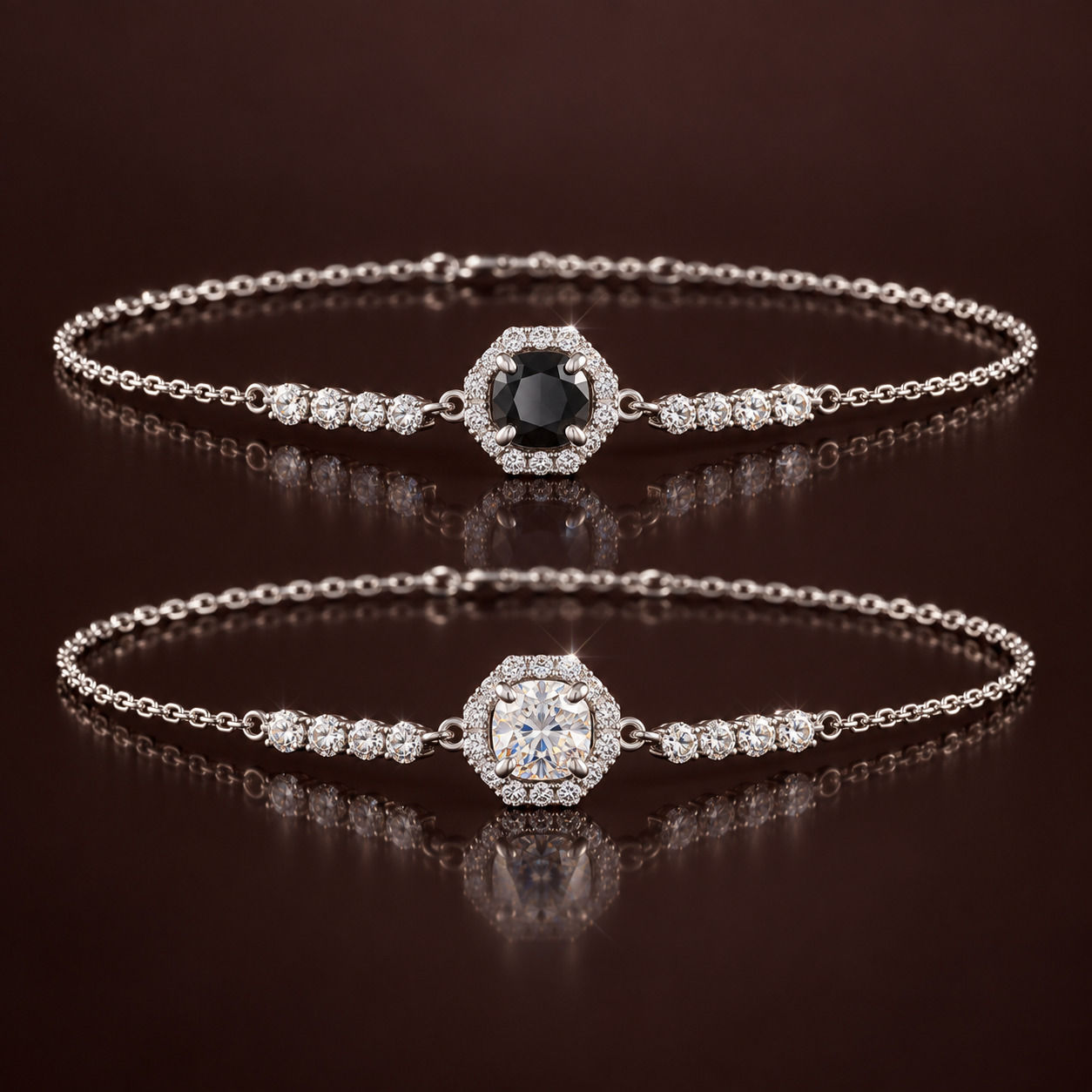 Halo Point moissanite bracelet