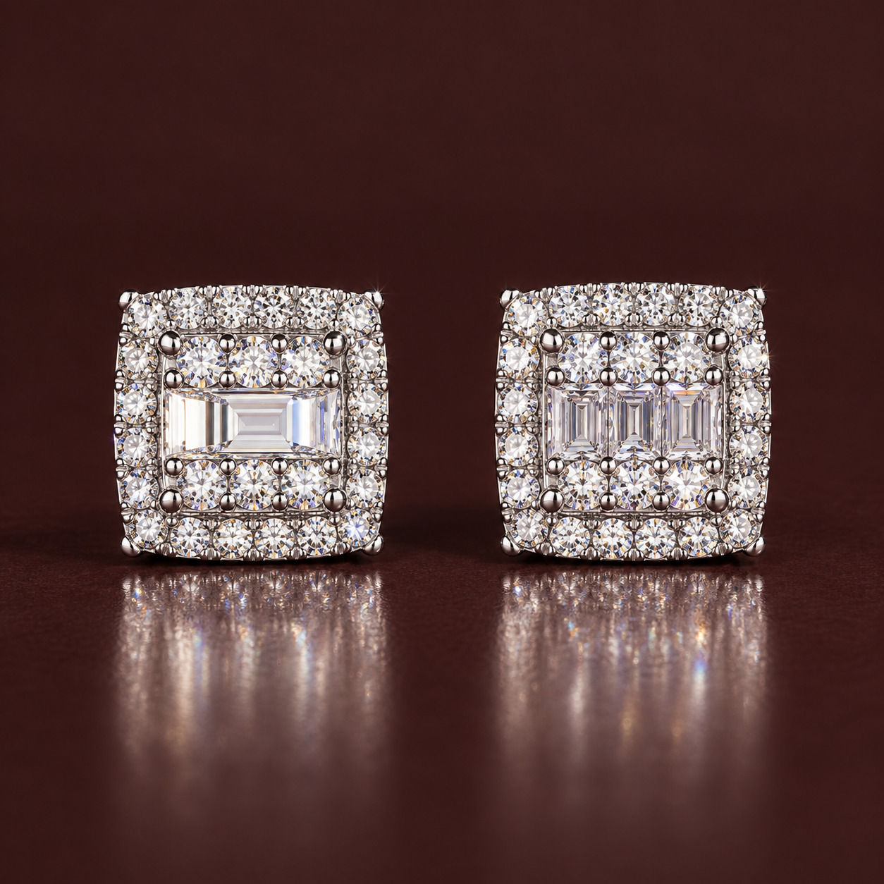 Prism moissanite earrings