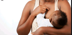 Woman breastfeeding a baby