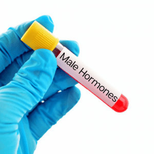 male hormone blood test tube image
