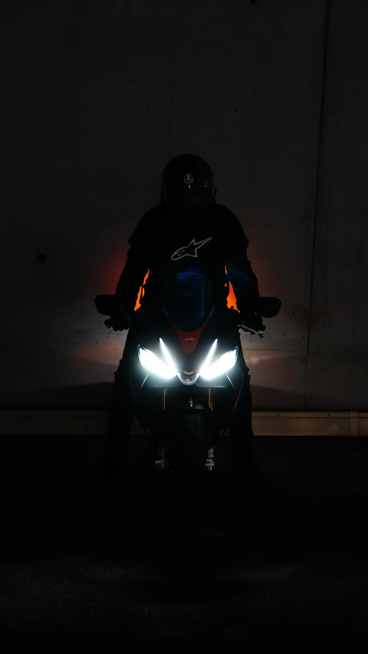 Aprilia motorcycle lights close-up