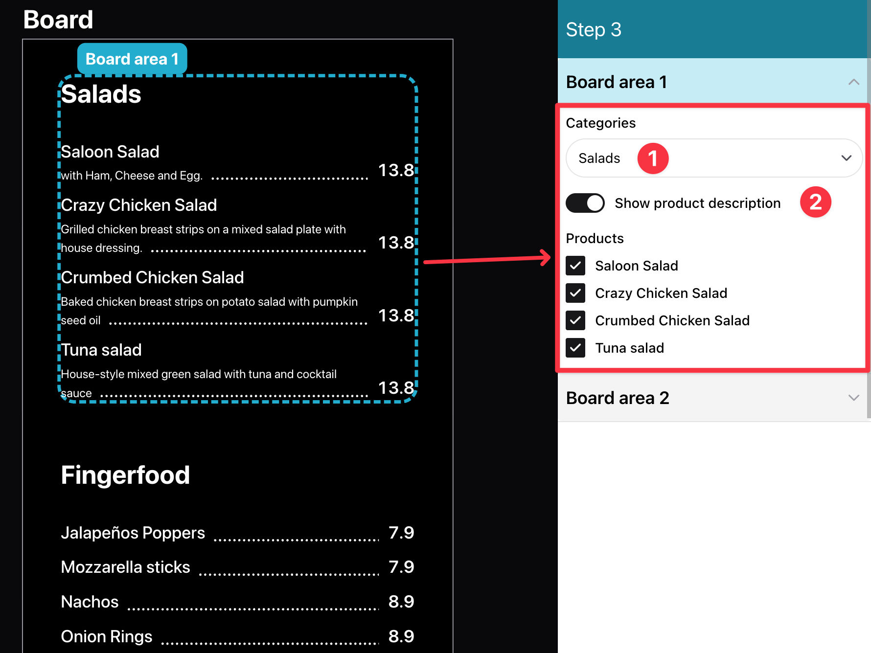 Select Your Menu Categories