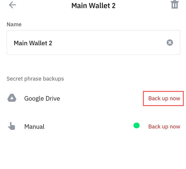 Steps to backup your Trust Wallet Account with Google Drive