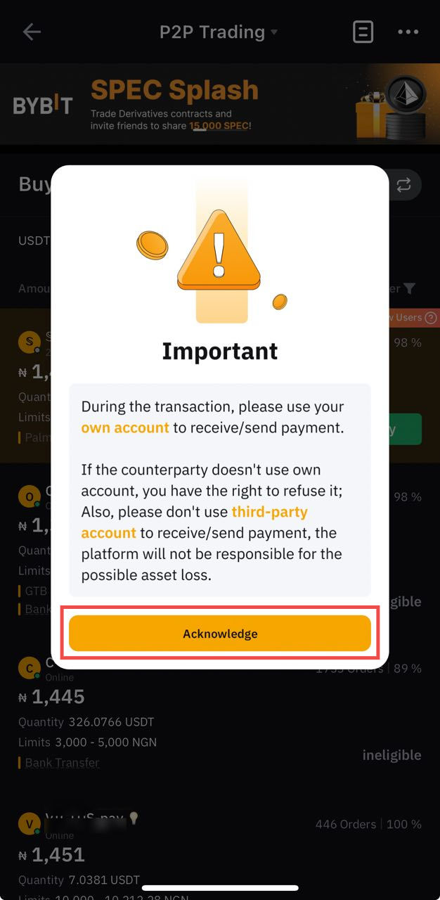 How to Convert NGN to BTC on Bybit iPhone App