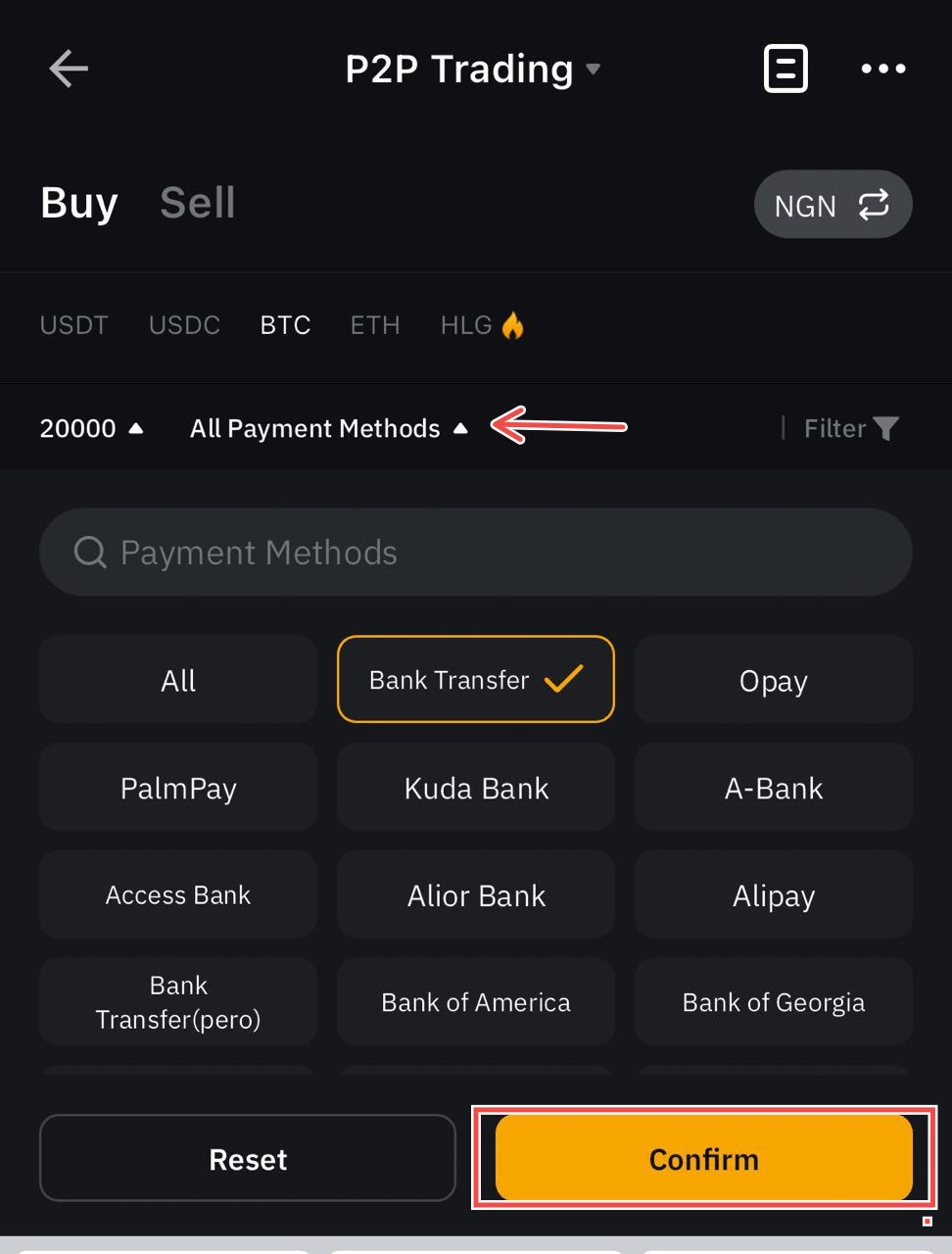 How to Convert NGN to BTC on Bybit Android App