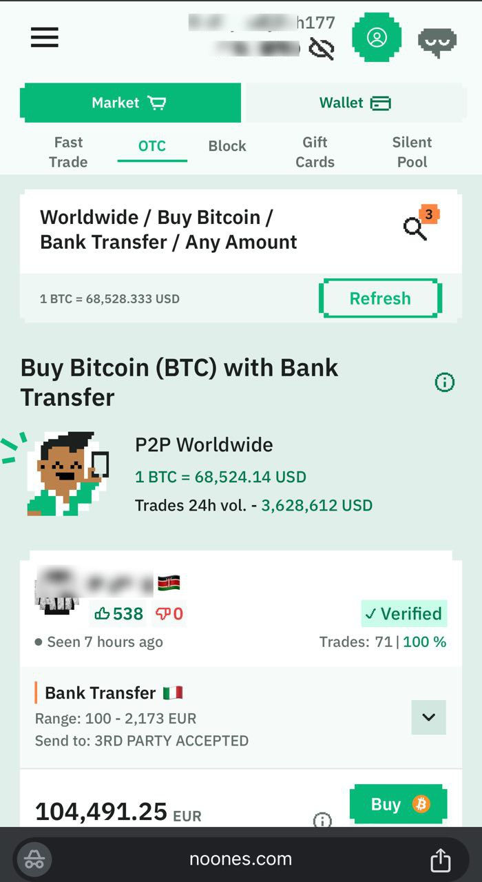 Steps: How to convert BTC to NGN on NoOnes (Android and iOS)