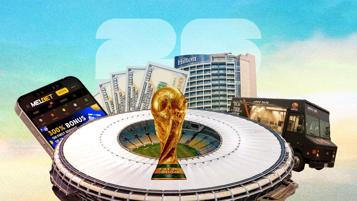Betting App on Phone and World Cup Symbol
