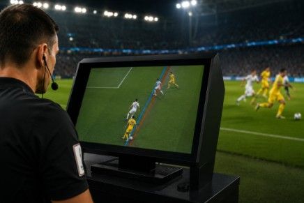 Fifa World Cup 2026, VAR Official looking at the screen to verify and offside