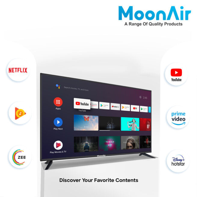 MoonAir 60 cm (24 inches) Full HD LED TV, Ultra Slim, A+ Grade Panel, ULTRASLIM 24N (Black) (2023 Model)