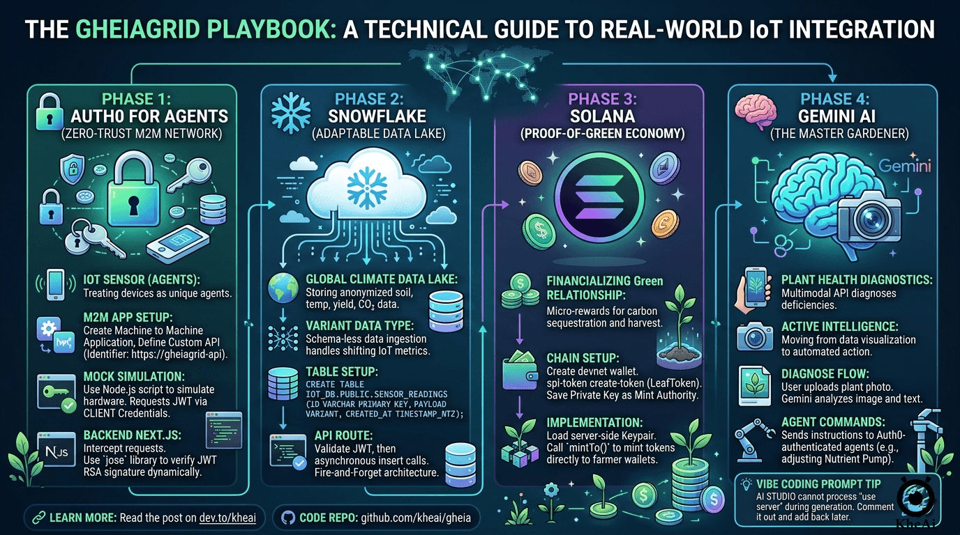 The GheiaGrid Playbook: Wiring Auth0, Snowflake, and Solana for the DEV Earth Day Challenge