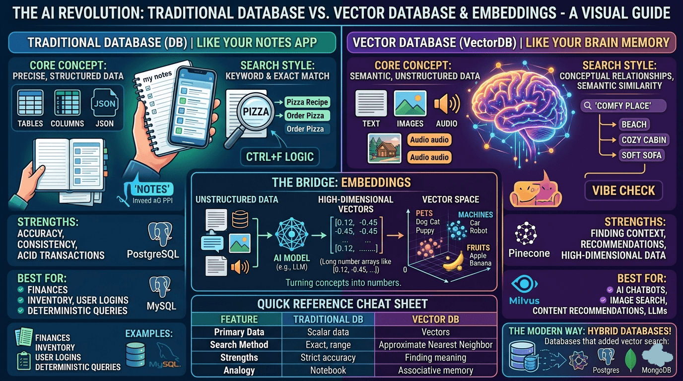 Why Your Notes App Doesn't "Think" Like You Do: A Beginner’s Guide to Databases vs. Vector Databases