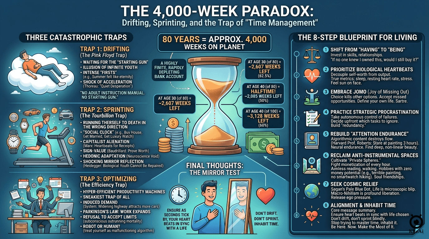 The 4,000-Week Paradox: Drifting, Sprinting, and the Trap of "Time Management"