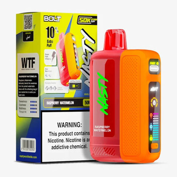 Raspberry Watermelon Nasty Bolt 50K Puffs vape - Moran Vapes in Kenya