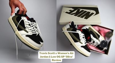Review of the Travis Scott x Womens Air Jordan 1 Low OG SP Olive - Detailed & on feet look Review of the Travis Scott x Womens Air Jordan 1 Low OG SP Olive - Detailed & on feet look