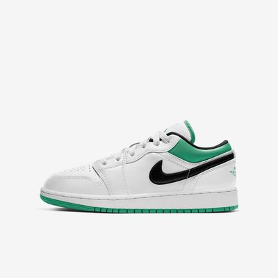 Air Jordan 1 Low GS 'White Stadium Green Black' 553560-129 Air Jordan 1 Low GS 'White Stadium Green Black' 553560-129