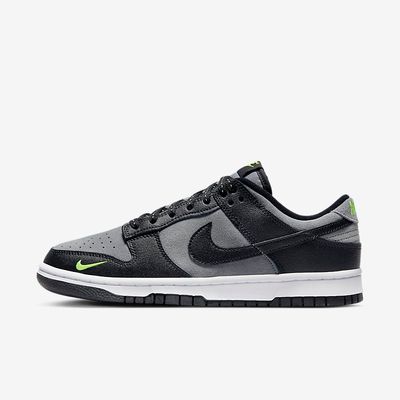 Nike Dunk Low 'Black Cool Grey Volt' Mini Swoosh FQ2205-001 Nike Dunk Low 'Black Cool Grey Volt' Mini Swoosh FQ2205-001