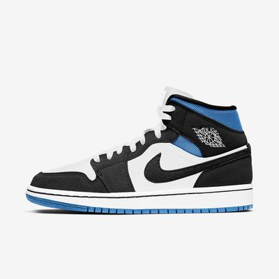 Women's Air Jordan 1 Mid 'White University Blue Black' BQ6472-102 Women's Air Jordan 1 Mid 'White University Blue Black' BQ6472-102