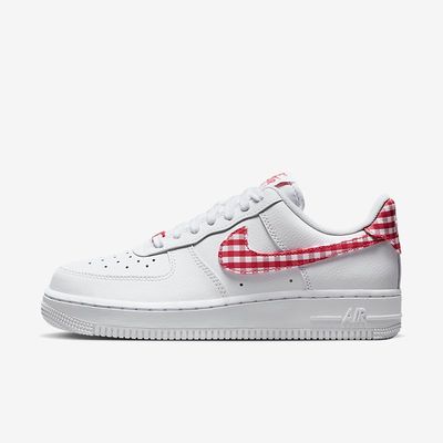Women's Nike Air Force 1 '07 'Gingham Red' DZ2784-101 Women's Nike Air Force 1 '07 'Gingham Red' DZ2784-101