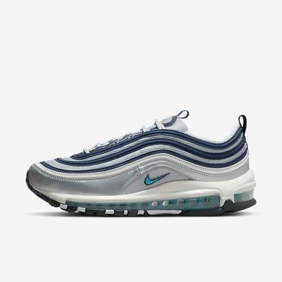Women's Nike Air Max 97 'Metallic Silver Chlorine Blue' DQ9131-001 Women's Nike Air Max 97 'Metallic Silver Chlorine Blue' DQ9131-001