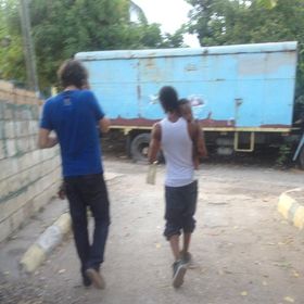 Skylarkin' & Platnum, walking to the studio in Homestead Spanish Town