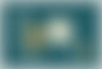 Abstract artwork featuring minimalist geometric shapes and the fraction 1/2, using bold cream and orange forms on a teal background to symbolise fractional concepts.