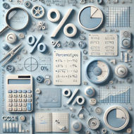 Cover image for a GCSE Maths blog on percentages, featuring percentage symbols, calculators, and mathematical graphs in a clean, modern design.