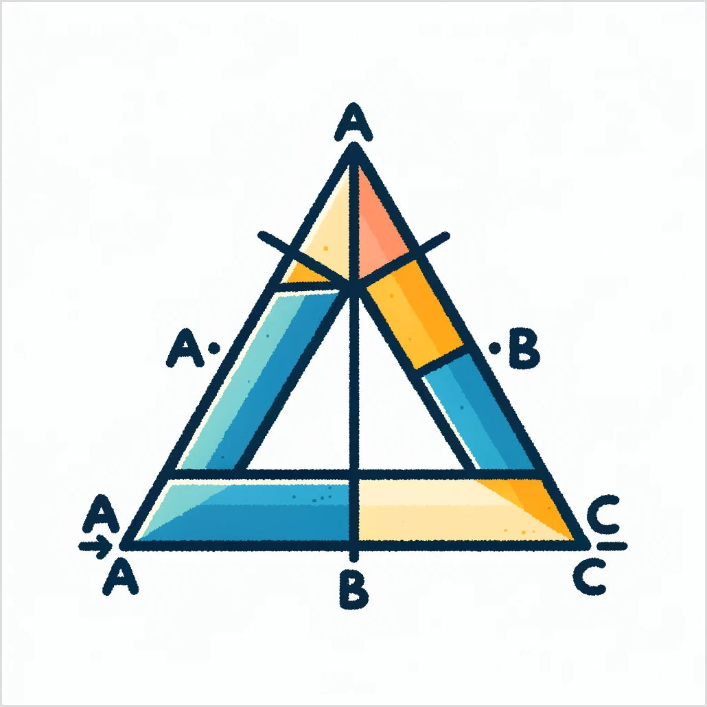 A visual depiction of the Pythagoras Theorem, showing a triangle with sides marked a, b and c