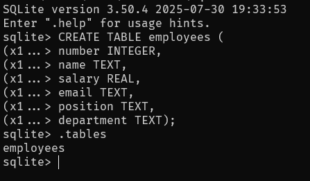 md create table sqlite