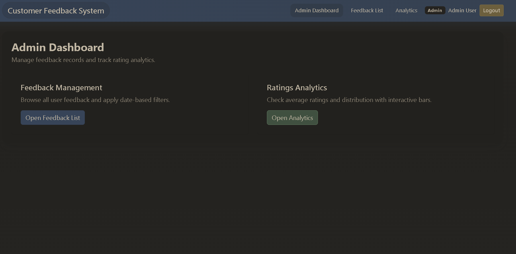 Customer Feedback and Rating System screenshot 4