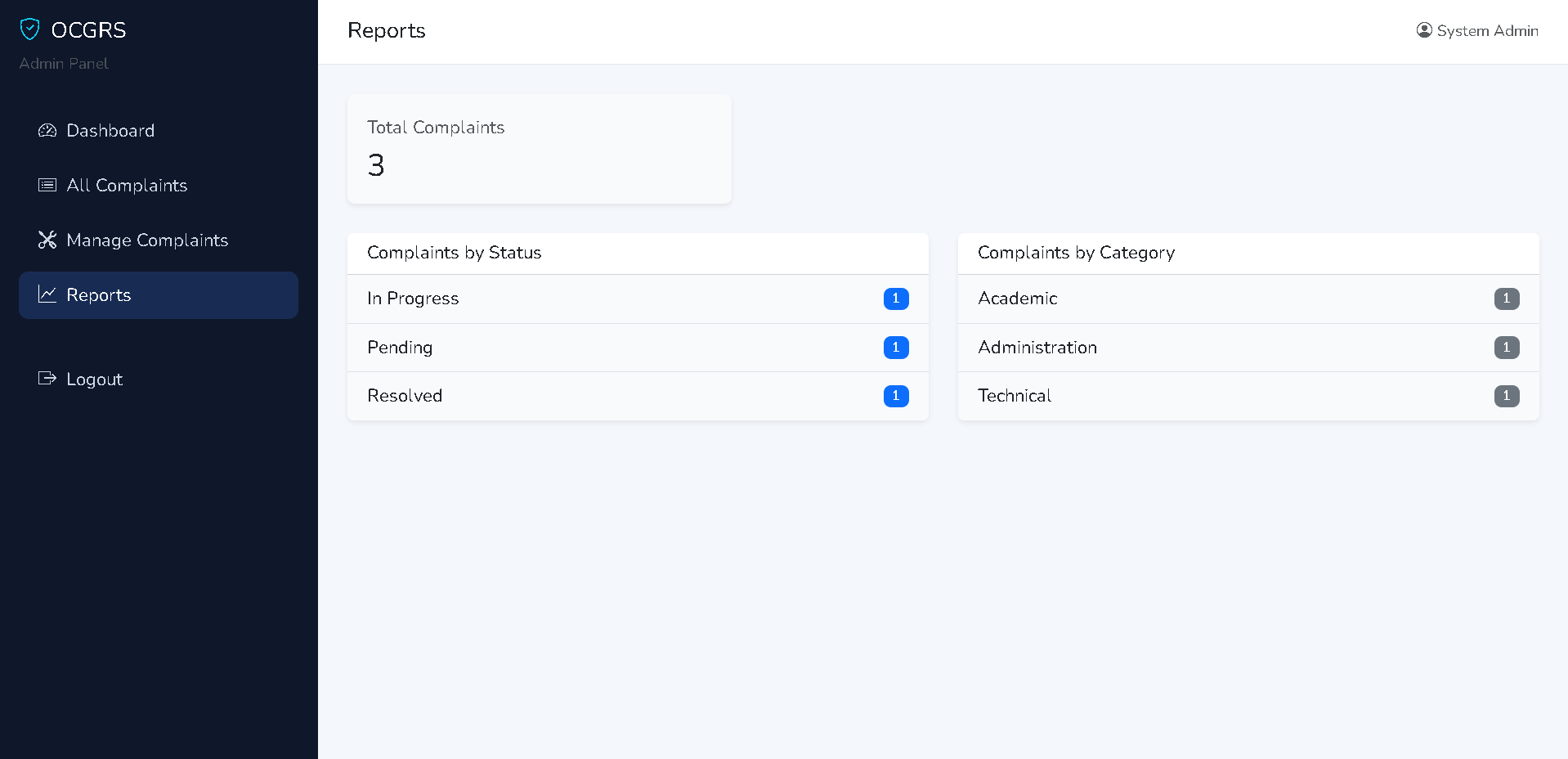 Online Complaint and Grievance Redressal System screenshot 6