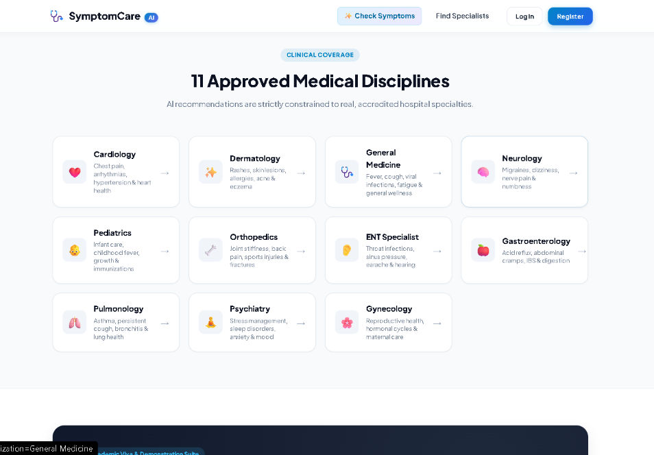 AI Symptom Checker & Doctor Recommendation Platform screenshot 2