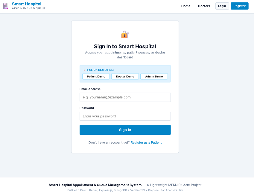Smart Hospital Appointment & Queue Management System screenshot 4