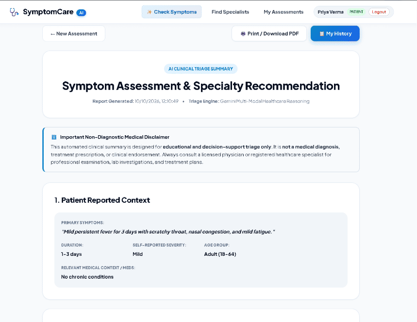 AI Symptom Checker & Doctor Recommendation Platform screenshot 6