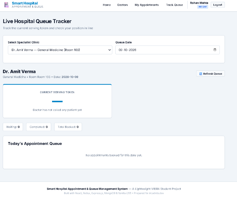 Smart Hospital Appointment & Queue Management System screenshot 7