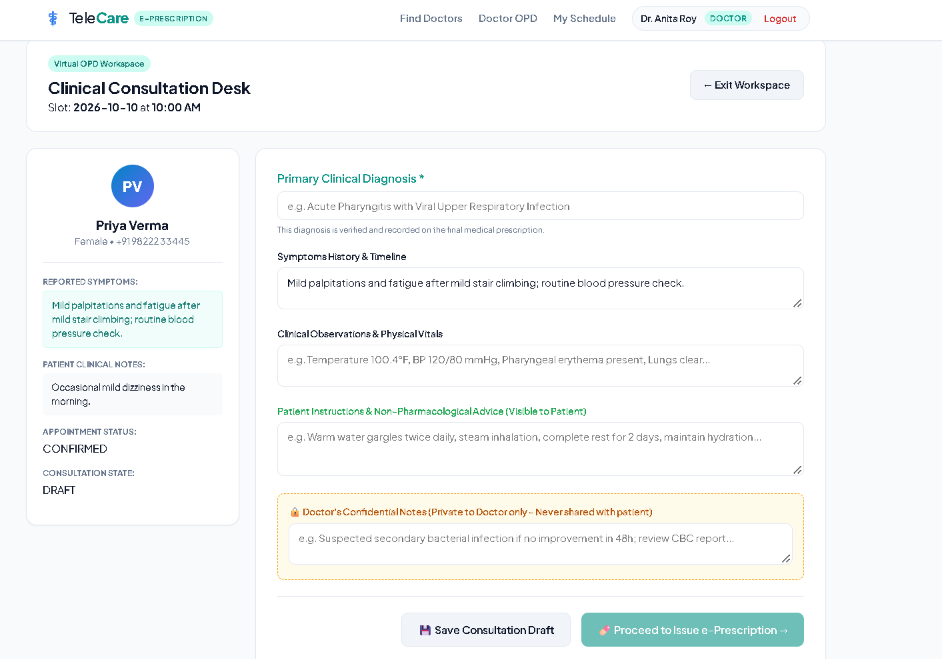 TeleCare — Telemedicine Platform with Tamper-Resistant e-Prescription Module screenshot 8