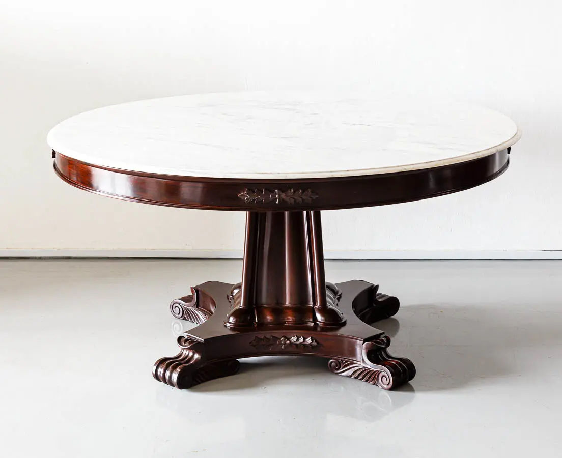British Colonial Rosewood Pedestal Table The Past Perfect Collection British Colonial Rosewood Pedestal, Indian Rosewood Round Dining Table