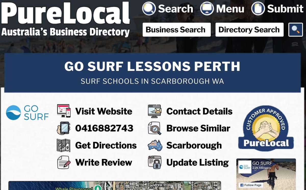 Business Directory listing for Go Surf